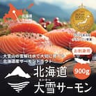 大雪山連峰の雪どけ水で育てた北海道大雪サーモン刺身用900g(約150g×6個程度)【1204】