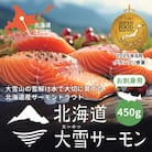 大雪山連峰の雪どけ水で育てた北海道大雪サーモン刺身用450g(約150g×3個程度)【1206】