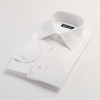 ふるさと納税 服 熊本県 人吉市 HITOYOSHI シャツ 白ツイル セミワイド 1枚 (39-82) 39-82 HITOYOSHI シャツ 白 ツイル セミワイド 1枚 【サイズ：41-84