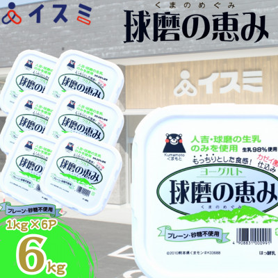球磨の恵みヨーグルト　砂糖不使用　1kg入り×6パック