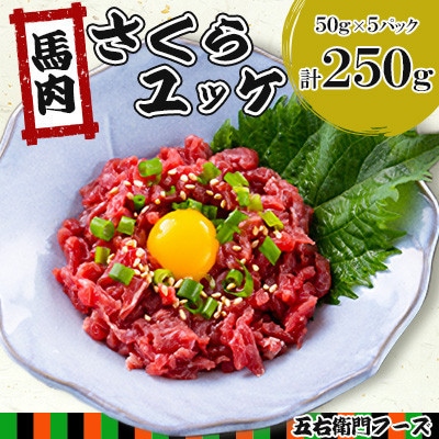 【毎月定期便】馬肉 さくらユッケ 250g(50g×5パック )(人吉市)全6回