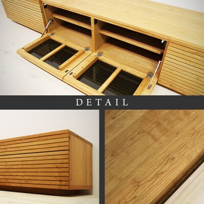 【大川家具】無垢材　テレビボード　ハイタイプ　風雅type2　ローボードBC　幅2400【設置付き】