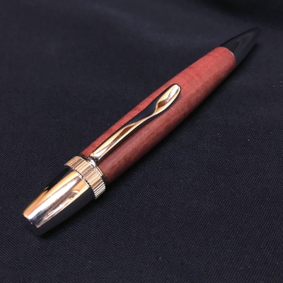 木製ボールペン(ピンクアイボリー材)パトリオット・シルバー金具