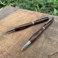 2Pice木製ペンセット(ウェンジ材・縞杢)ボールペン&シャープペンシル