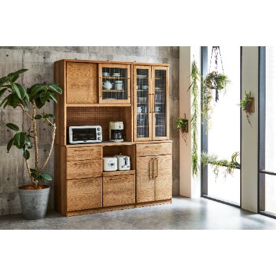 アペティーII 120キッチンボード オークビンテージナチュラル【モーブル】【大川家具】