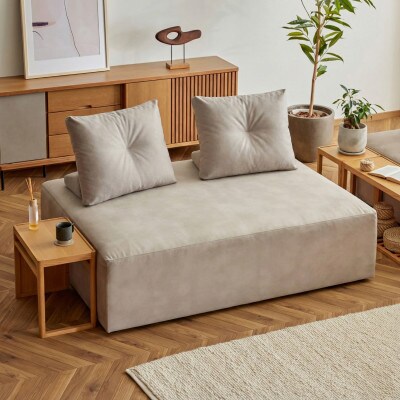 コアガリー 幅180cm ワイドソファ 背クッション2個付き ベージュ 【モーブル/大川家具】