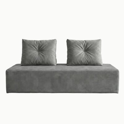 コアガリー 幅200cm ソファ 背クッション2個付き グレー 【モーブル/大川家具】