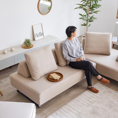 ミゲル ソファ 160cm 3人掛け スモークアイボリー【モーブル】【大川家具】