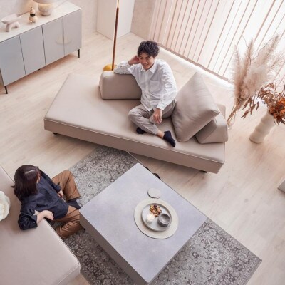 ミゲル ソファ 180cm 3人掛け スモークアイボリー【モーブル】【大川家具】