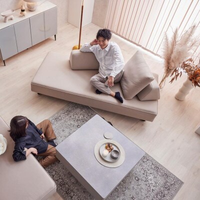 ミゲル ソファ 200cm 3人掛け スモークアイボリー【モーブル】【大川家具】