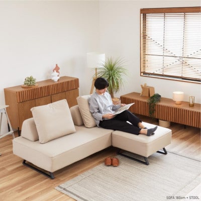 ミゲル ソファ 200cm 3人掛け スモークアイボリー【モーブル】【大川家具】