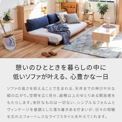 アンザ 幅200cm ごろ寝ソファ ソファベッド VNA×アイボリー【モーブル】【大川家具】