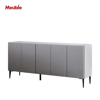 サイドボード 幅180cm リスボン グラスグレー×マーブルホワイト【モーブル/大川家具】