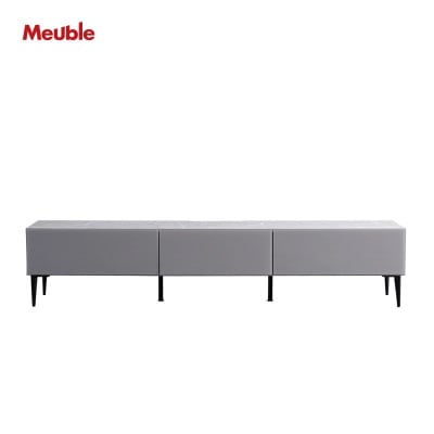 テレビボード 幅200cm ローボード リスボン グラスグレー×マーブルホワイト【モーブル】