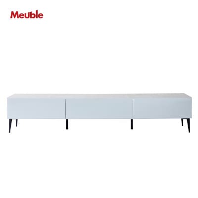 テレビボード 幅220cm ローボード リスボン グラスホワイト×マーブルホワイト【モーブル】