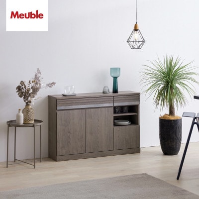 サイドボード 120cm シーン オークグレー【モーブル/大川家具】