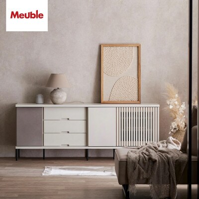 アゲロ 180cm サイドボード<オークホワイト>【モーブル】【大川家具】