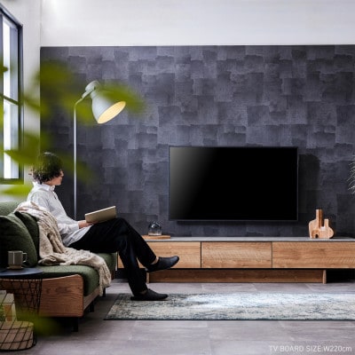 テレビボード 幅220cm ローボード ルーラー2 ヴィンテージナチュラル【モーブル/大川家具】