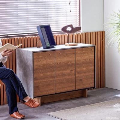 サイドボード 幅110cm リビング収納 ルーラー2 ヴィンテージナチュラル【モーブル/大川家具】