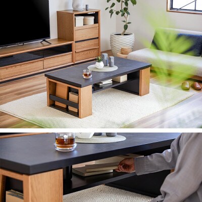 MLT-233 幅120 リビングテーブル オークヴィンテージナチュラル【モーブル】【大川家具】