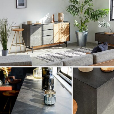 アルヴィン 150cm サイドボード〈オークヴィンテージナチュラル〉【モーブル】【大川家具】