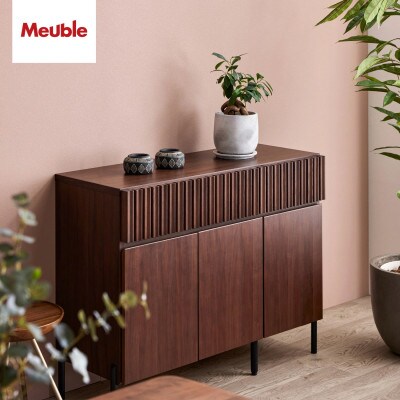 サイドボード 110cm ルーク2  ウォールナット 【モーブル/大川家具】