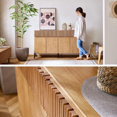 サイドボード 150cm ルーク2  オークヴィンテージナチュラル 【モーブル/大川家具】