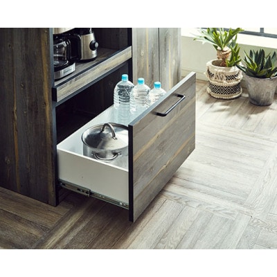 食器棚・レンジ台 アイン(上台引き戸タイプ)幅119.7cm【カラー:ブルックリン】