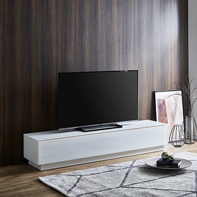 テレビ台 ルーチェ ガラスタイプ【サイズ:幅150-200cm、カラー:ホワイト】