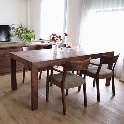 国産家具 無垢材テーブル CARAMELLA DiningTable 182x84cm walnut