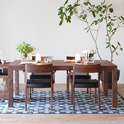 国産家具 無垢材テーブル CARAMELLA DiningTable 182x84cm walnut