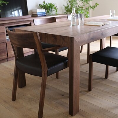 国産家具 無垢材テーブル CARAMELLA DiningTable 182x84cm walnut