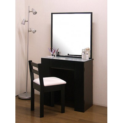 ドレッサー両袖「ラベンダー」一面鏡　ウェンジ色