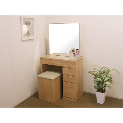 ドレッサー「ルナ」一面鏡　ナチュラル色