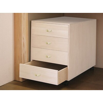 ふるさと納税 桐たんす押入れ収納４段「咲」キャスター付き　ナチュラル色 福岡県大川市 ふるさと納税 大川市 桐押入れ収納4段「咲」キャスター付き ホワイト色