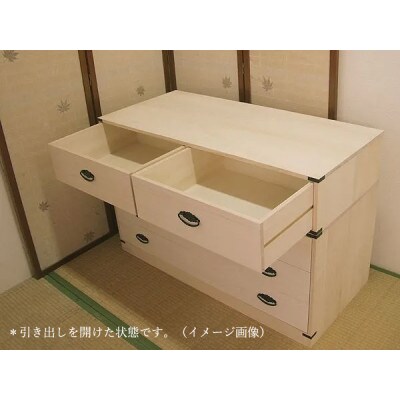 桐たんす上置き用2段+小引きの2点セット「咲」