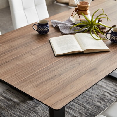 高耐久のダイニングセット　テーメラ　横幅150cmのテーブルにチェア4脚付き　ウォールナット