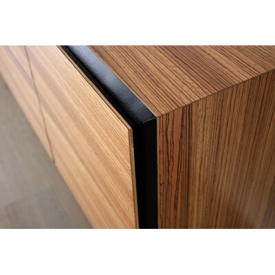 主張を抑え、空間に凛と佇むデザイン【Division150TVボード ゼブラウッド】『境木工』