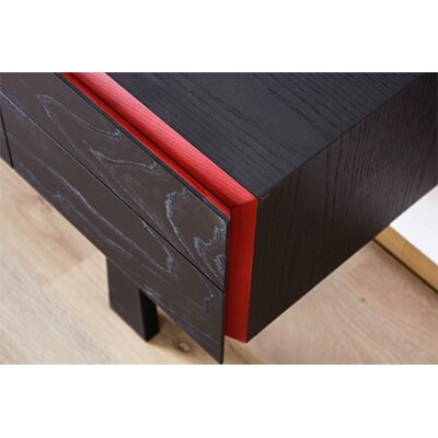 主張を抑え、空間に凛と佇むデザイン【Division150ローボード ケヤキ黒】『境木工』