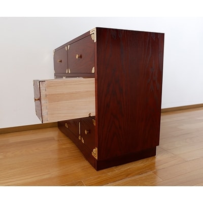 職人の技術を感じる伝統工芸品【吉野プレミアム80キャビネット 吉野色】職人MADE大川家具『境木工』