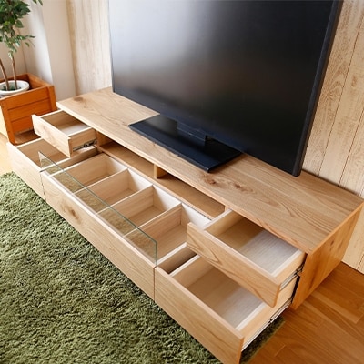 日本の職人の細かな技が魅せる【ネオ150TVボード ホワイトオーク】職人MADE大川家具『境木工』
