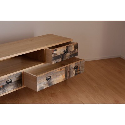 古材のおしゃれな収納家具【Marbleマーブル160TVボード WO】職人MADE大川家具『境木工』