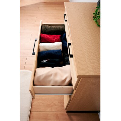 シンプルスタイリッシュな国産収納家具【レルム80-4 チェスト NA】職人MADE大川家具『境木工』