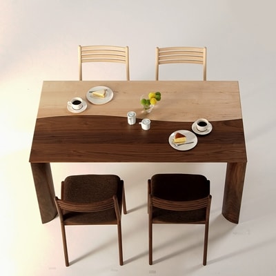ダイニングセット　WAVE-hm　150×85×70cm　無垢材　大川市　WAプラス