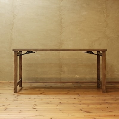 折り畳みダイニングテーブル　ウォールナット色　 150x75x70　大川市　WAプラス