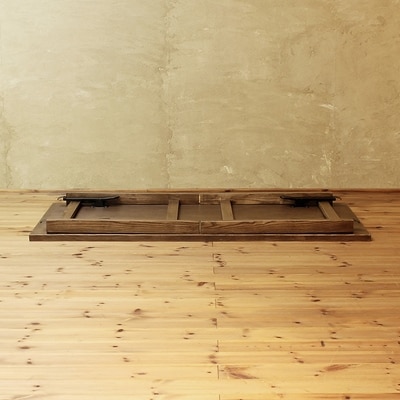 折り畳みダイニングテーブル　ウォールナット色　 150x75x70　大川市　WAプラス