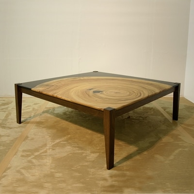 センターテーブル　KUSU 100x100x33　楠　大川市　WAプラス