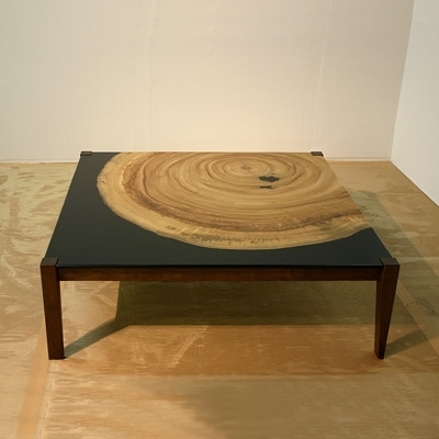 センターテーブル　KUSU 100x100x33　楠　大川市　WAプラス