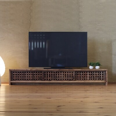 テレビボード　古都　3枚引戸　Lタイプ　琥珀色　174x45x29　大川市　WAプラス