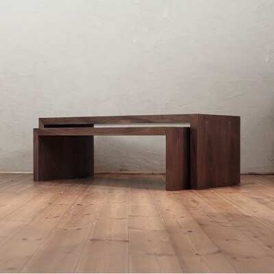 ネストテーブル　PISHAT　walnut　120×50×40　大川市